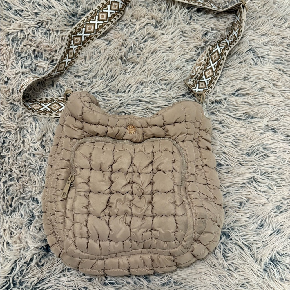 Simply Southern Stylish Tan Quilted Women's Bag